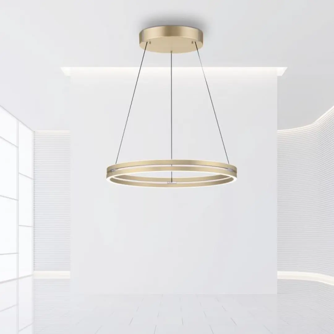 Paul Neuhaus PURE E-Loop Hanglamp Ø 70cm - Mat goud - afbeelding 3 van 6