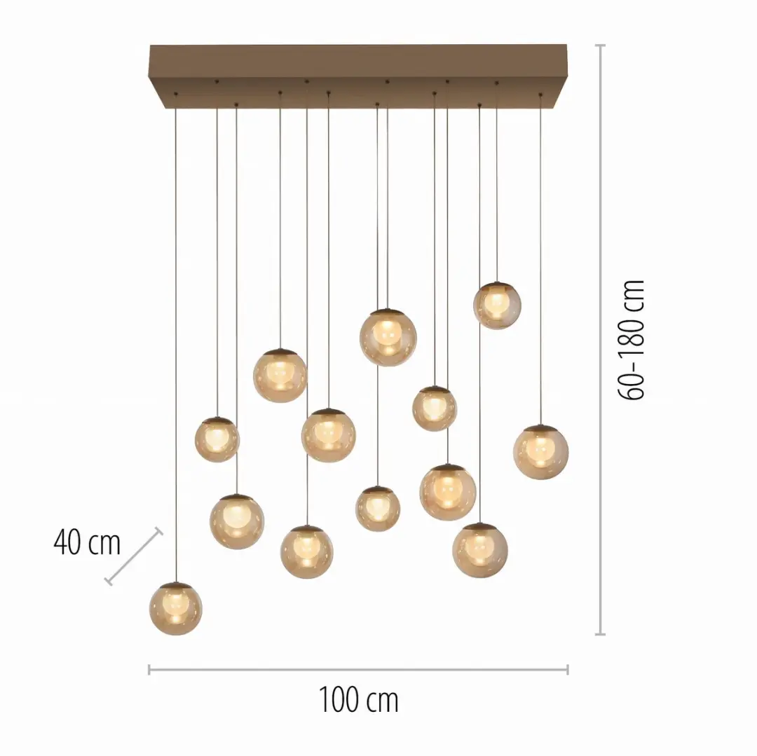 Paul Neuhaus PURE Popup Hanglamp 13-lichts 100cm Champagne - afbeelding 4 van 6