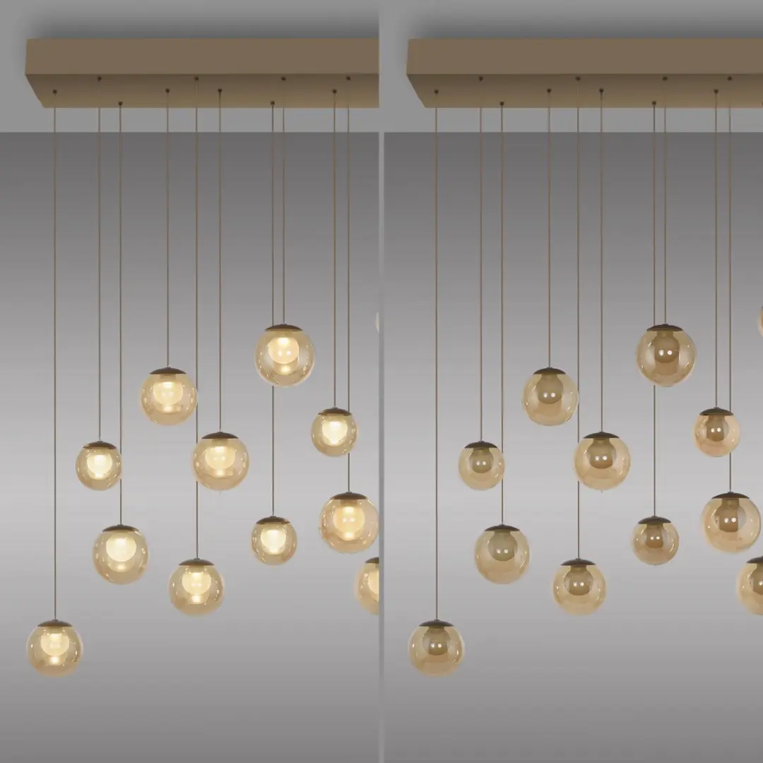 Paul Neuhaus PURE Popup Hanglamp 13-lichts 100cm Champagne - afbeelding 3 van 6
