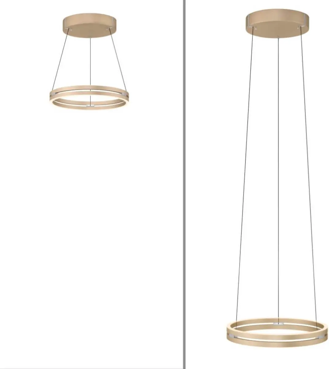 Paul Neuhaus PURE E-Loop Hanglamp Ø50cm - Mat goud - afbeelding 4 van 6