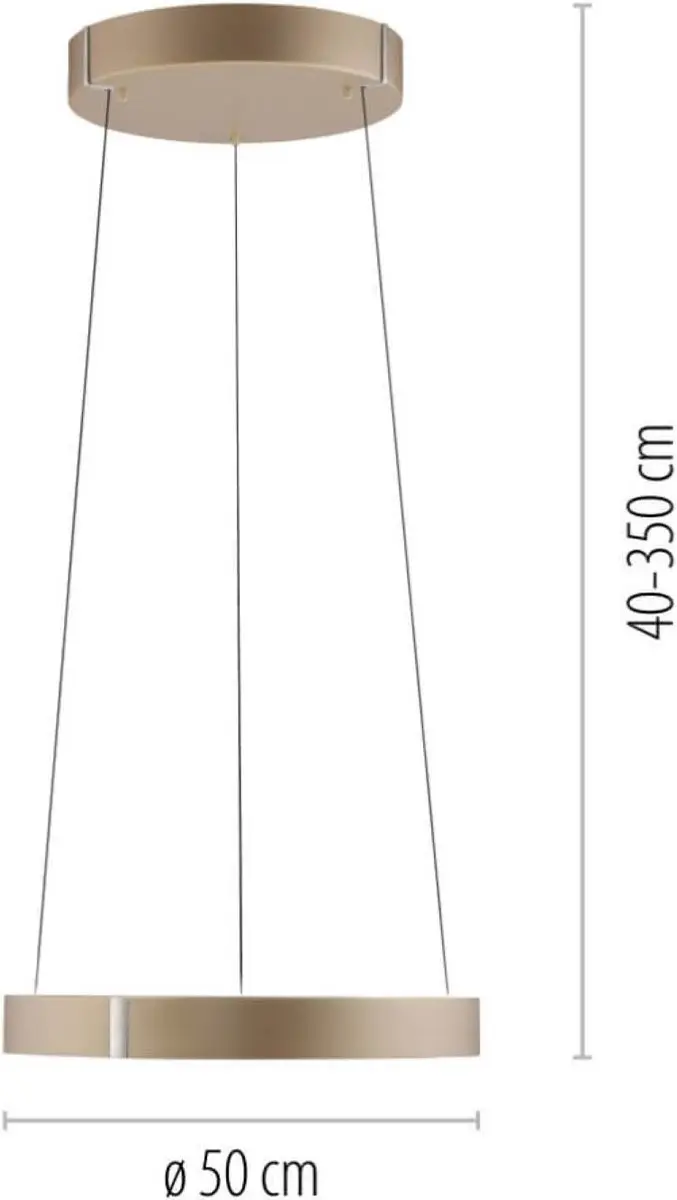 Paul Neuhaus PURE E-Clipse e-Lift Hanglamp Ø50cm - Champagne - afbeelding 6 van 6