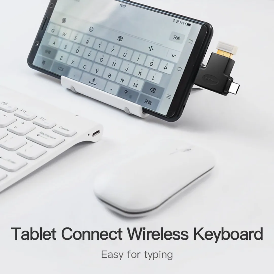 Vention OTG USB 3.0 Naar USB-C Adapter - Zwart
