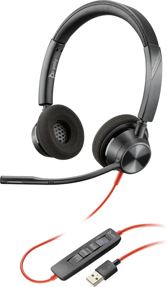 HP Poly Blackwire 3325 Headset - USB-A - Zwart