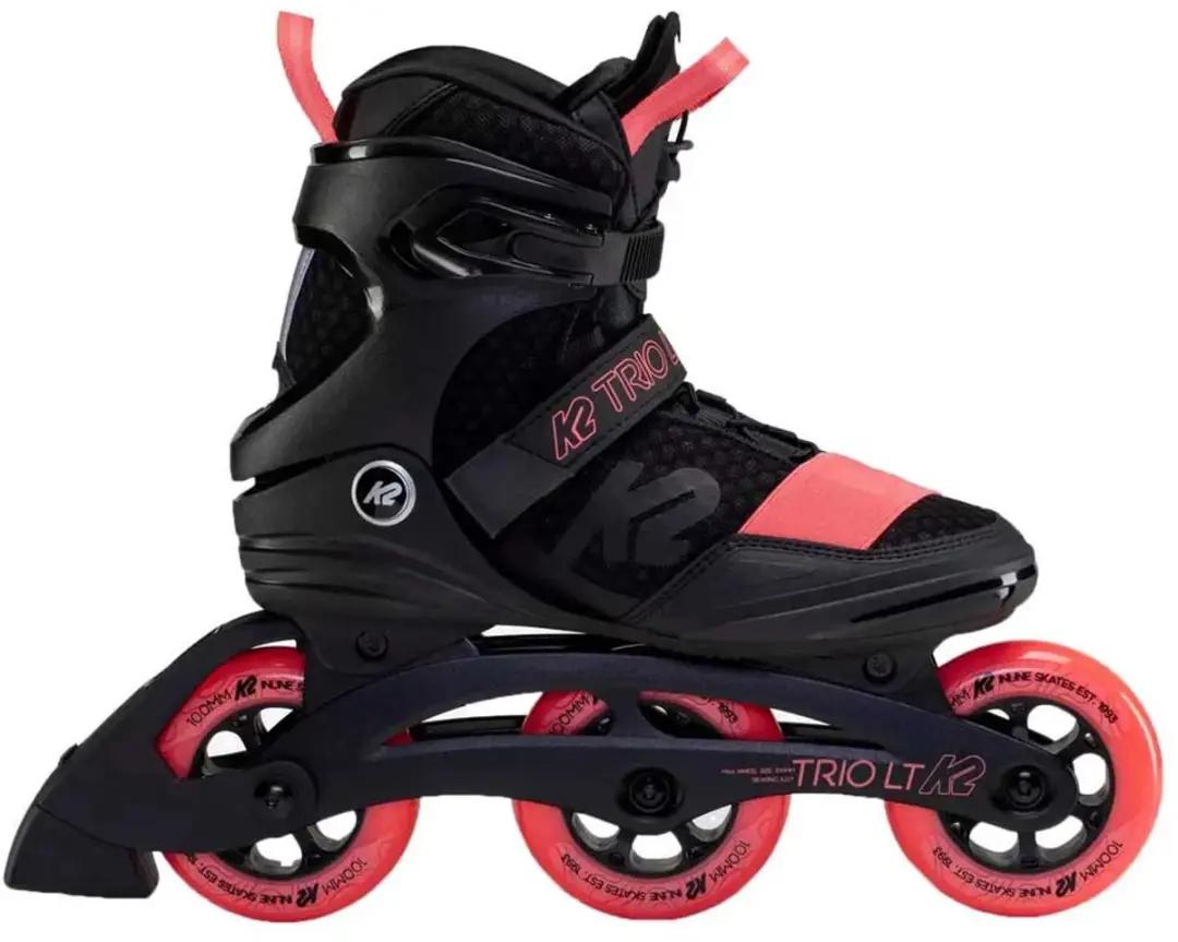 K2 Trio LT 100 Dames Inline Skates - 100mm - Zwart/Coral - 40 - afbeelding 2 van 5