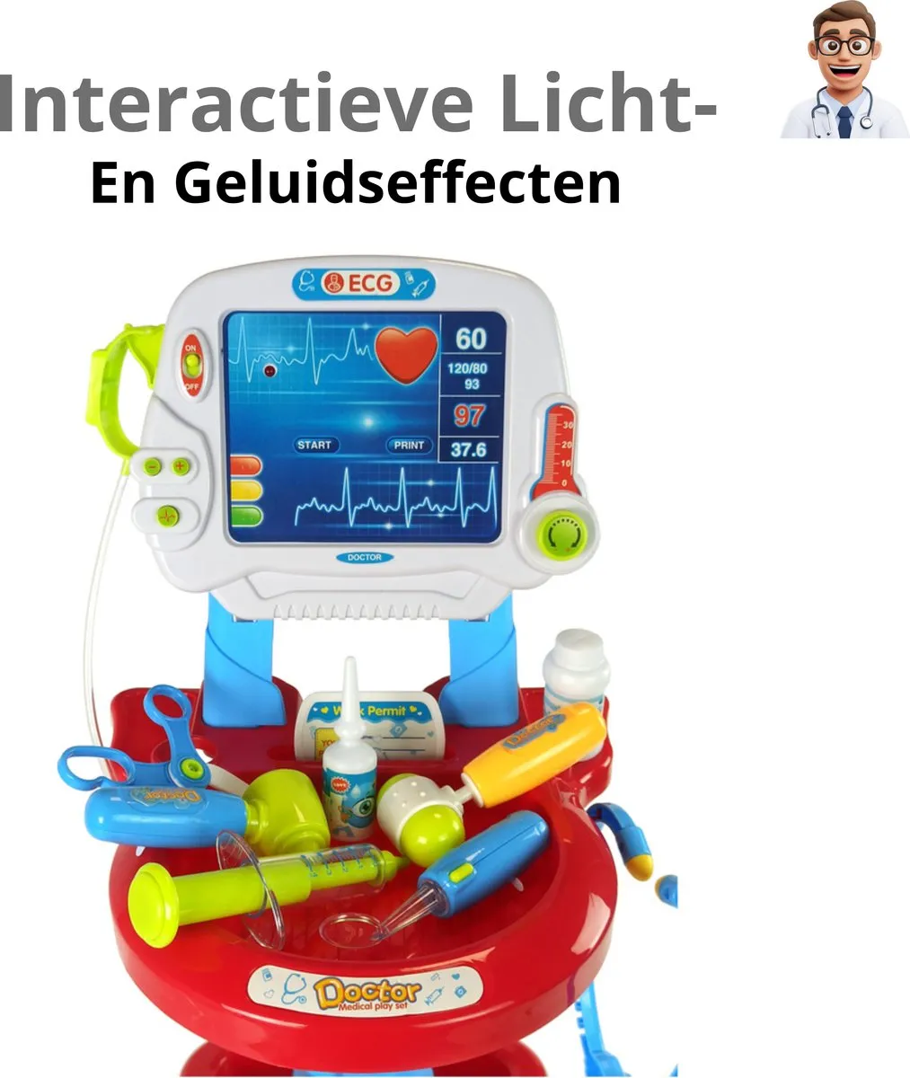 LEAN Toys Dokterset 17-delig - Wit