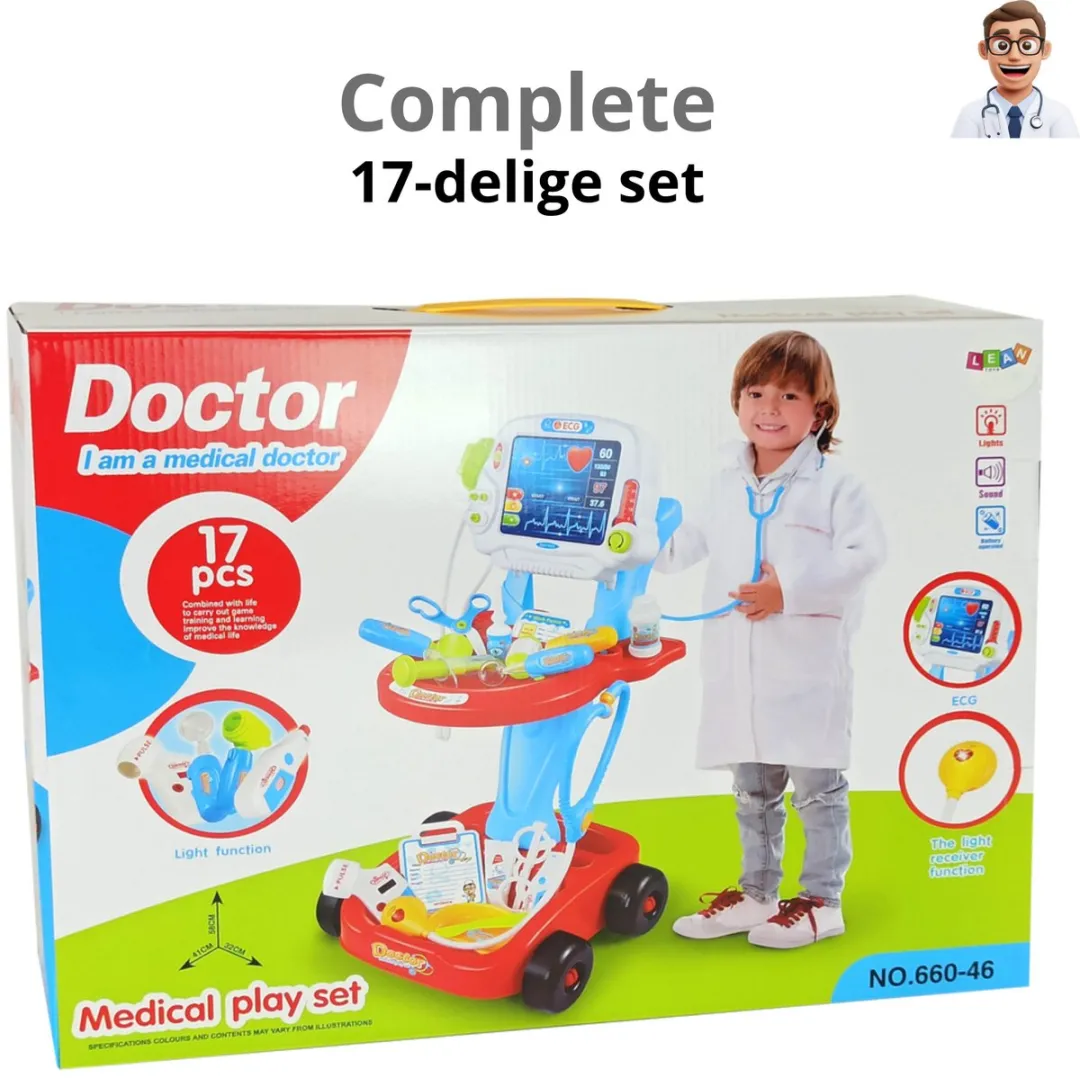 LEAN Toys Dokterset 17-delig - Wit