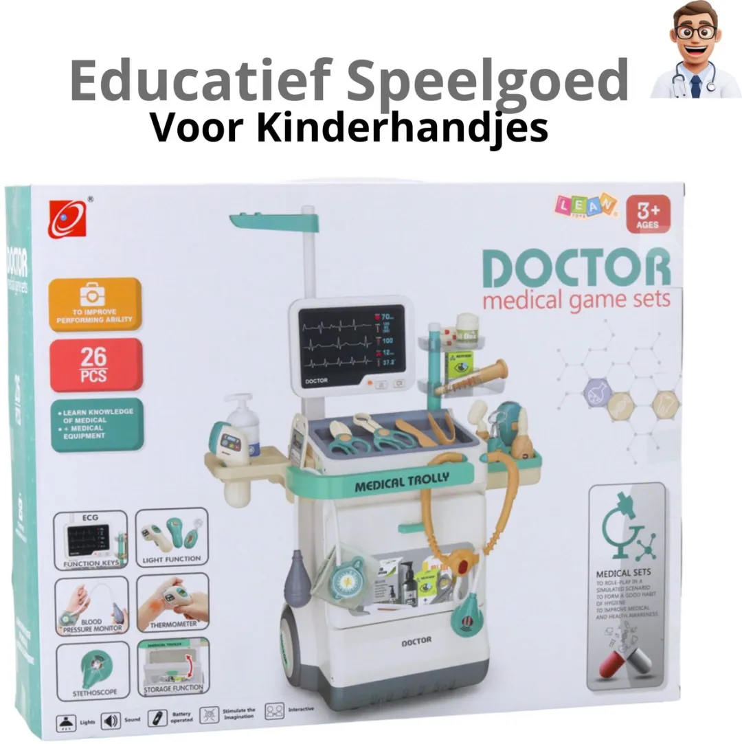 LEAN Toys Dokterset 17-delig - Wit