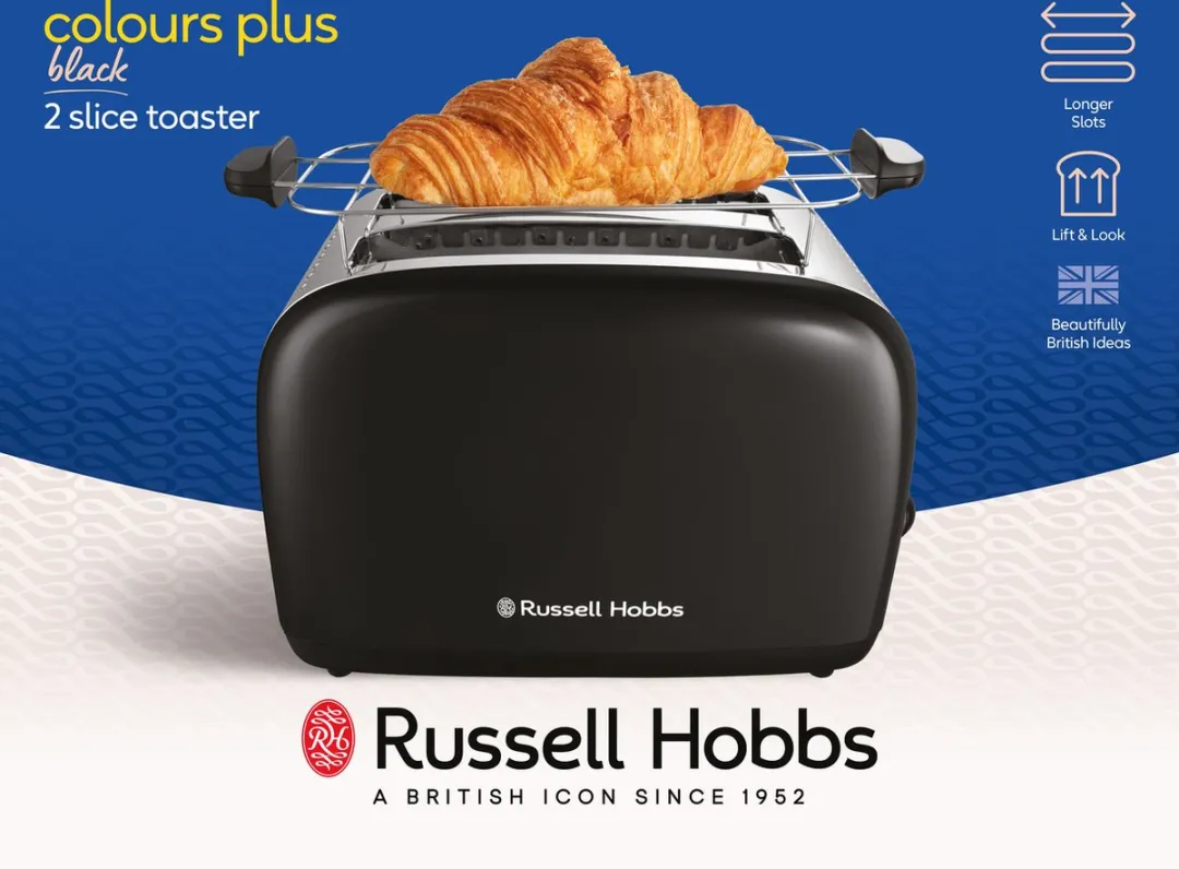 Russell Hobbs Colours Plus Broodrooster 26550-56 - 2 Snacks - 1670W - Zwart