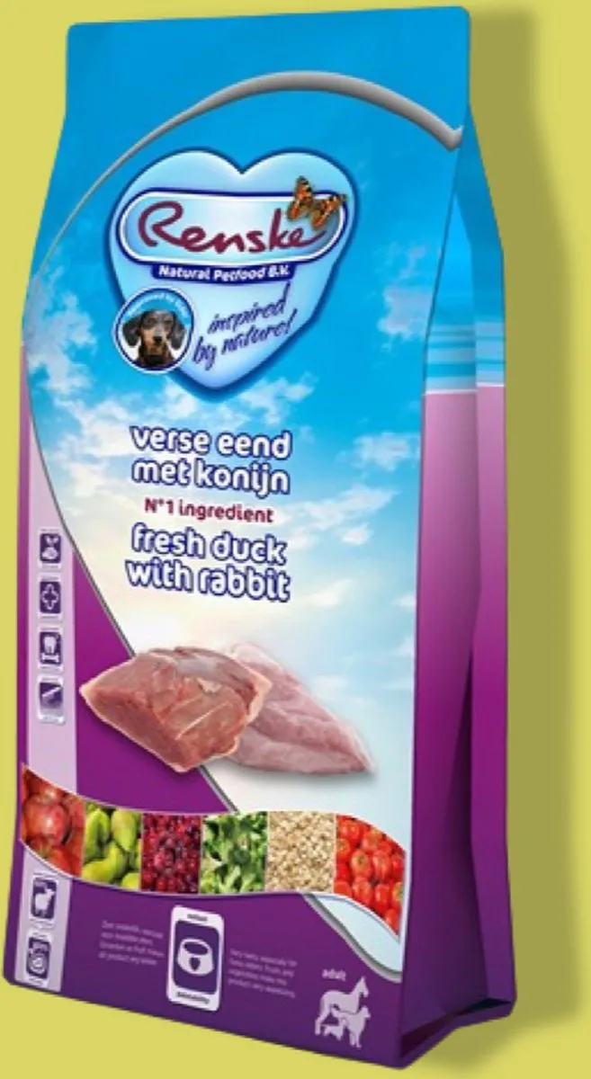 Renske Adult Eend & Konijn Hondenvoer 2kg - afbeelding 6 van 6