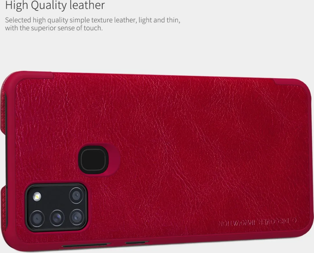 Nillkin Qin Leather Flip Cover Samsung Galaxy A21s - Rood - 2 Pasjes - afbeelding 6 van 6