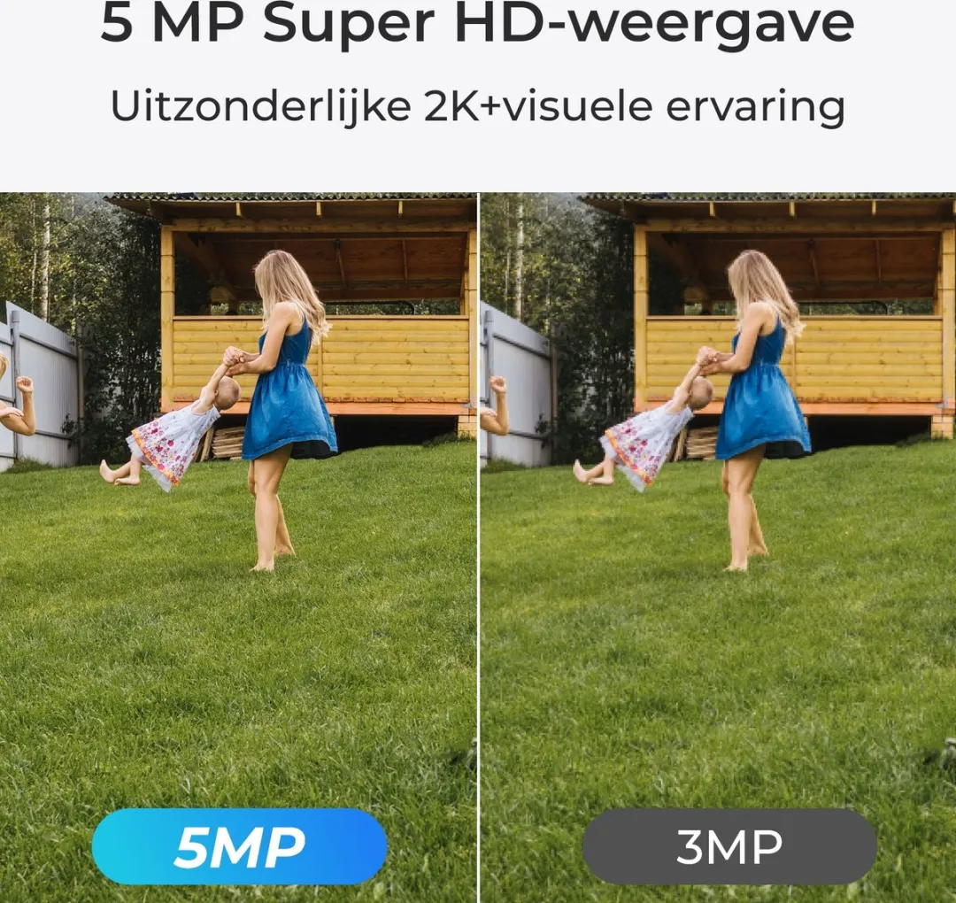 Reolink 2K 5MP Beveiligingscamera met Zonnepaneel, Batterijen Draadloos, Kleuren Nachtzicht, Alarm Persoon/Voertuig/Huisdier, Geen maandbijdragen