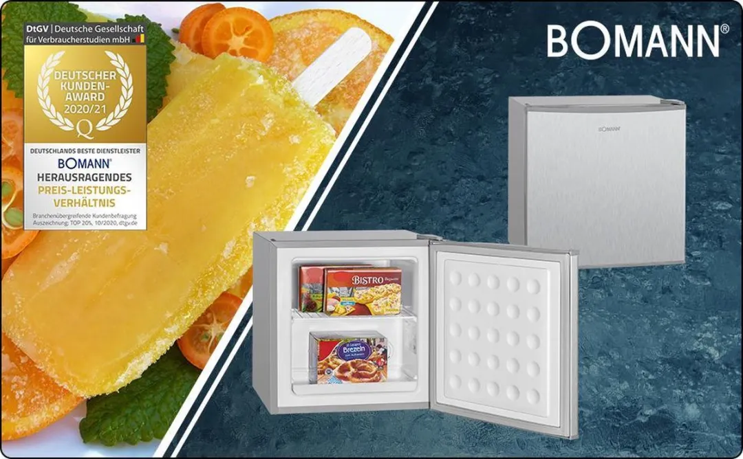 Bomann GB 341 - Mini vriezer - 31 liter - zilvergrijs