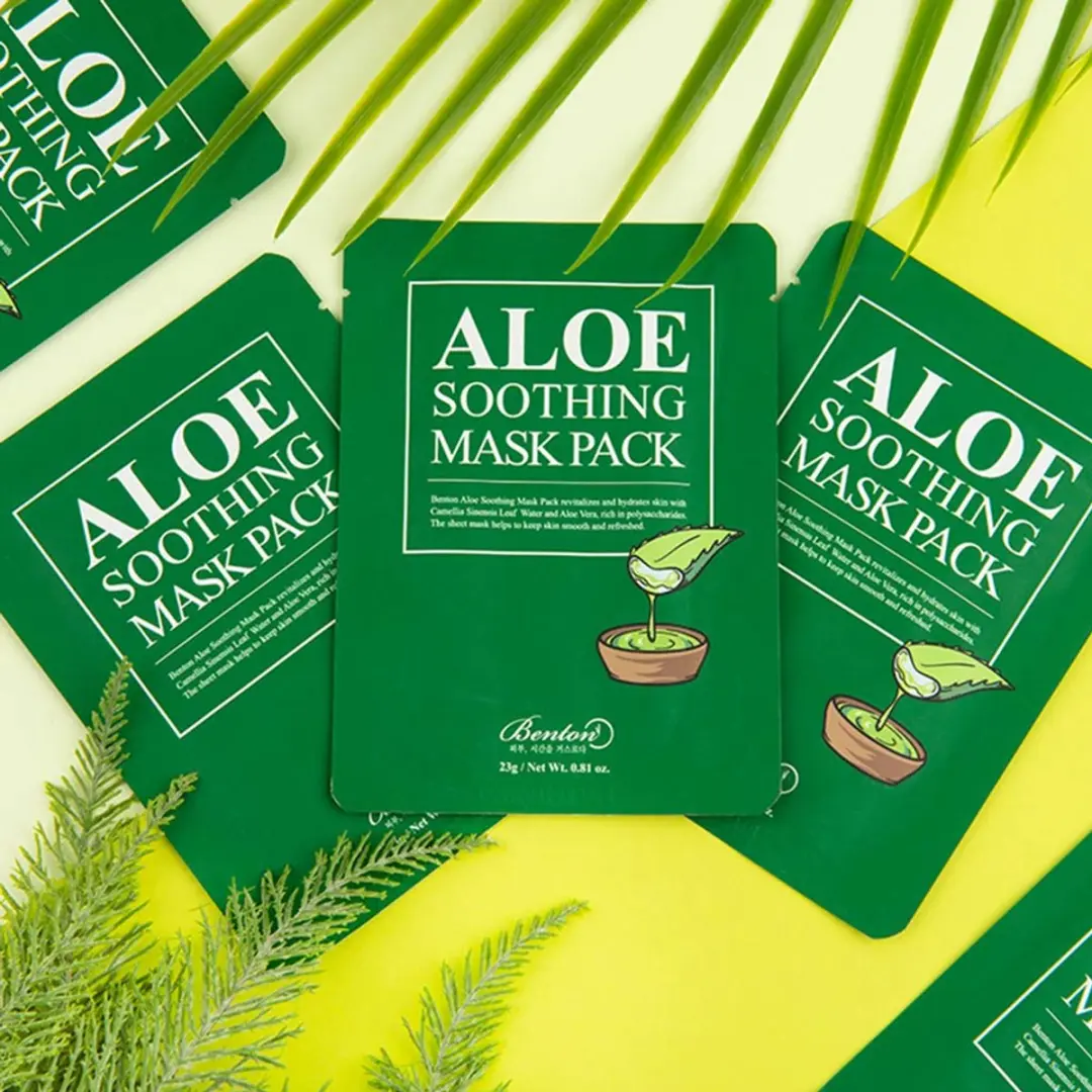 Benton Aloe Soothing Mask Gezichtsmasker - 1 stuk - afbeelding 2 van 3