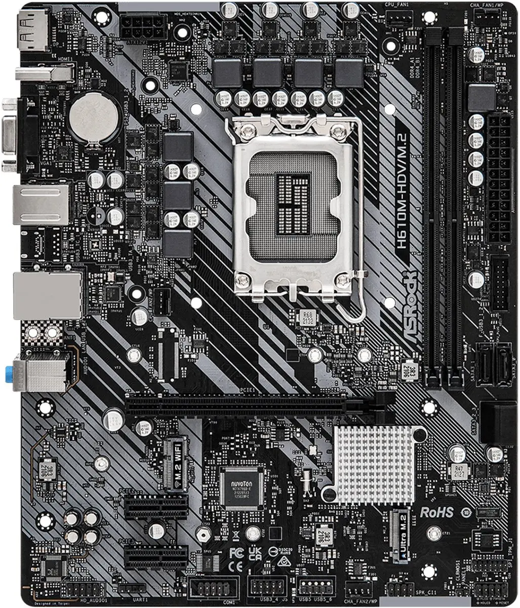ASRock H610M-HDV/M.2 90-MXBH60-A0UAYZ Moederbord - afbeelding 5 van 5