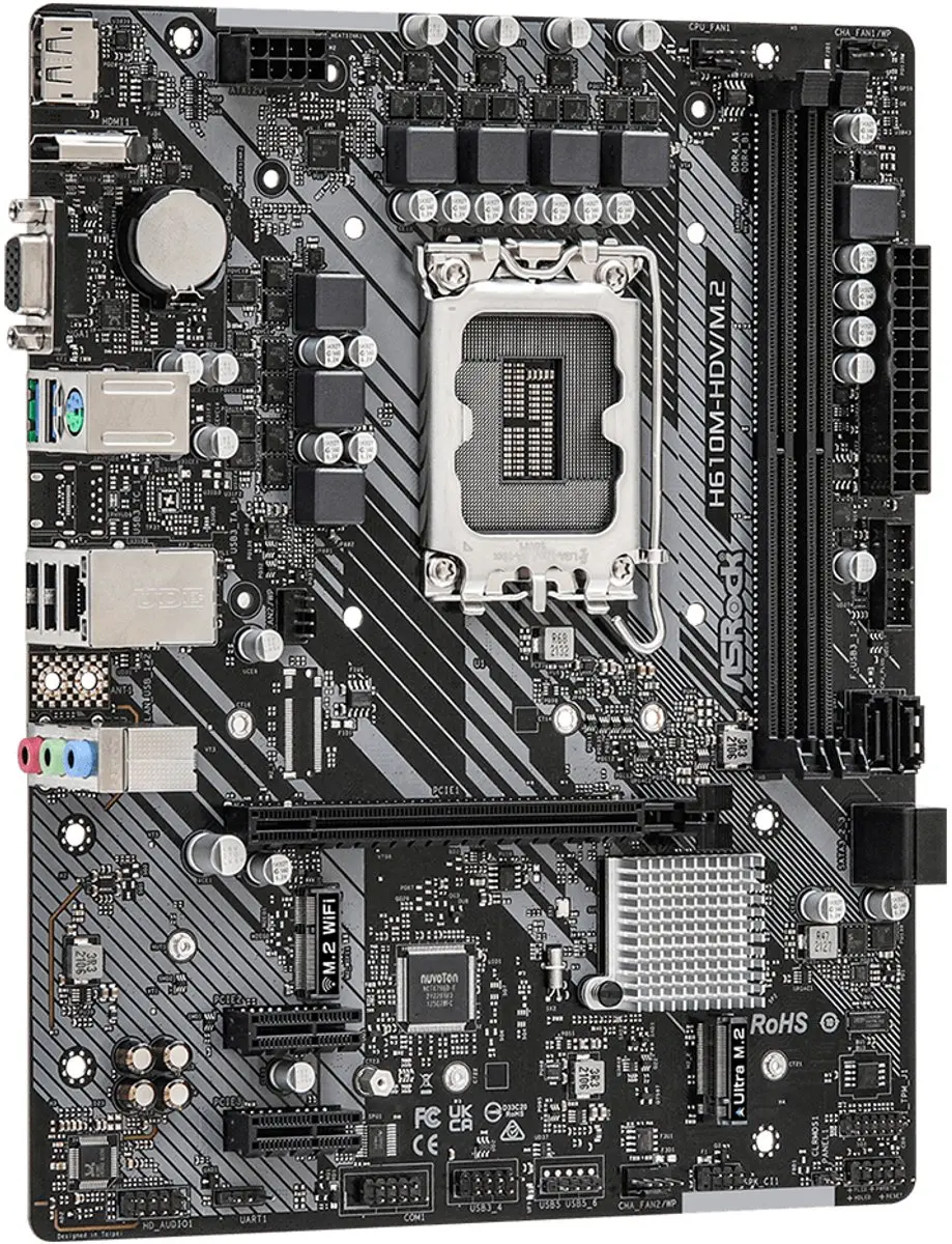 ASRock H610M-HDV/M.2 90-MXBH60-A0UAYZ Moederbord - afbeelding 4 van 5