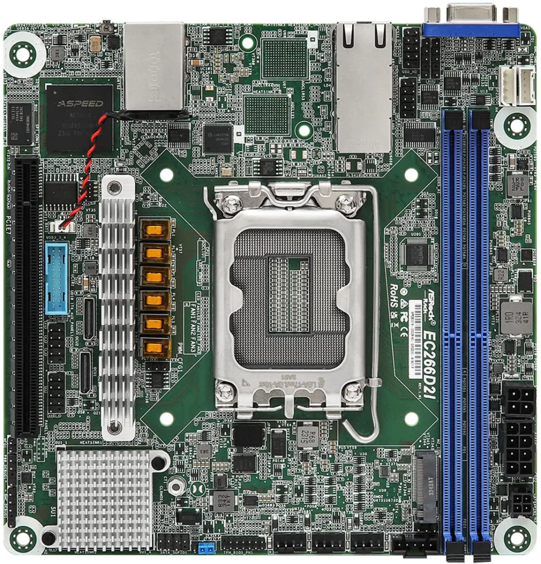 ASRock EC266D2I Moederbord Intel C266 LGA 1700 Mini ITX
