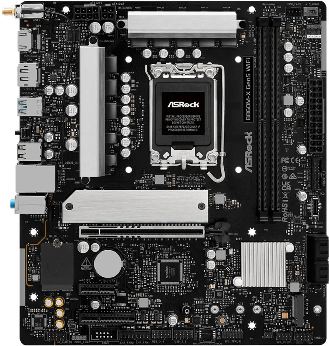 ASRock B860M-X Gen5 WiFi 90-MXBSF0-A0UAYZ Moederbord - afbeelding 5 van 5