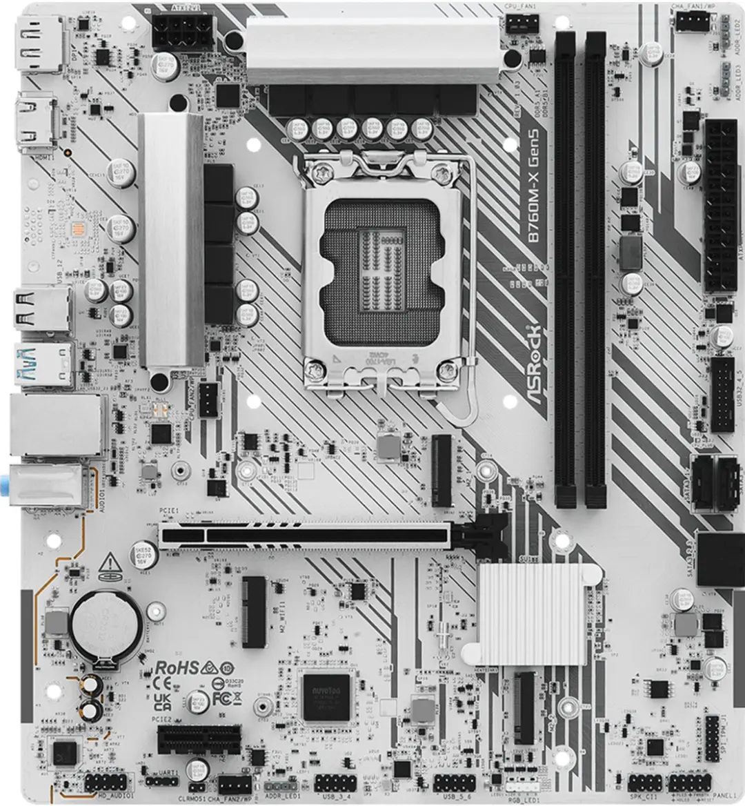 ASRock B760M-X GEN5 90-MXBTR0-A0UAYZ Moederbord - afbeelding 5 van 5
