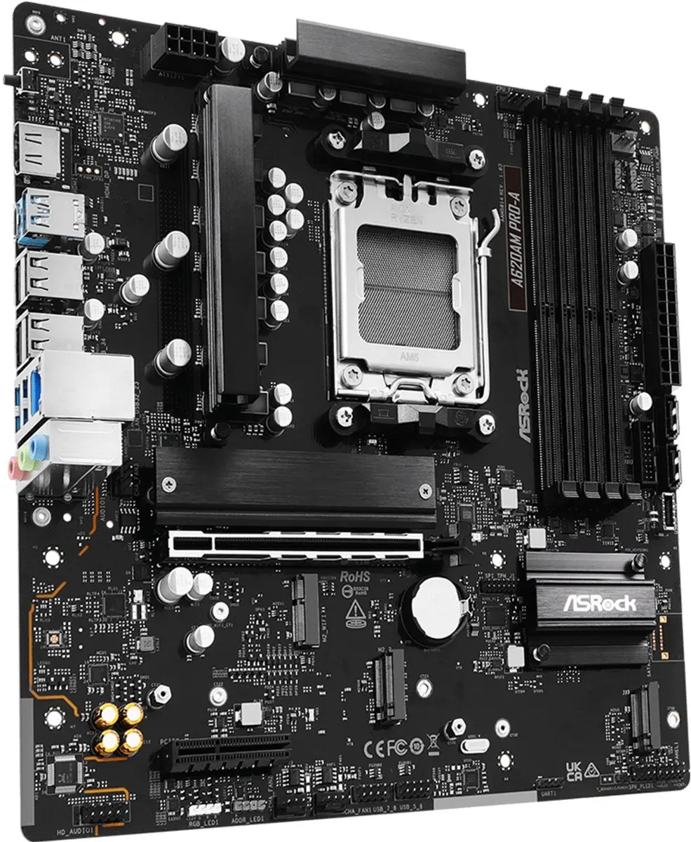 ASRock A620AM Pro-A 90-MXBSX0-A0UAYZ Moederbord - Zwart - afbeelding 2 van 4