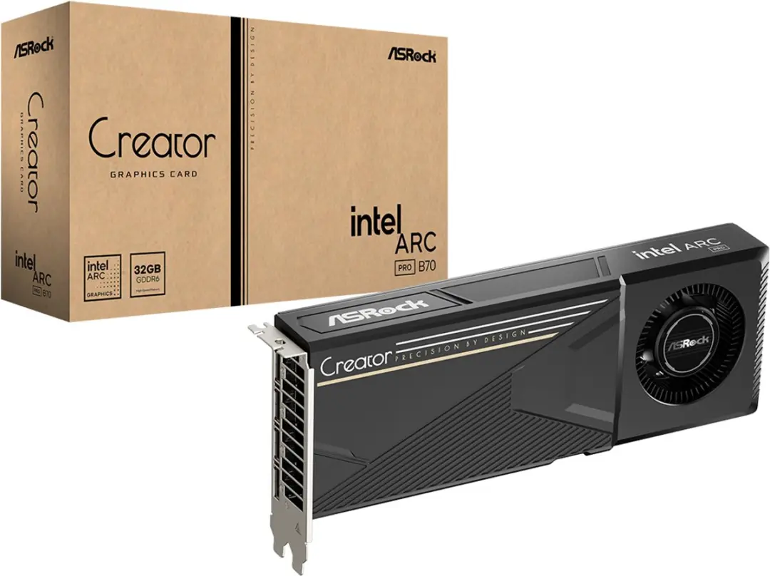 ASRock Intel Arc Pro B70 90-GA6GZZ-00UANF Videokaart
