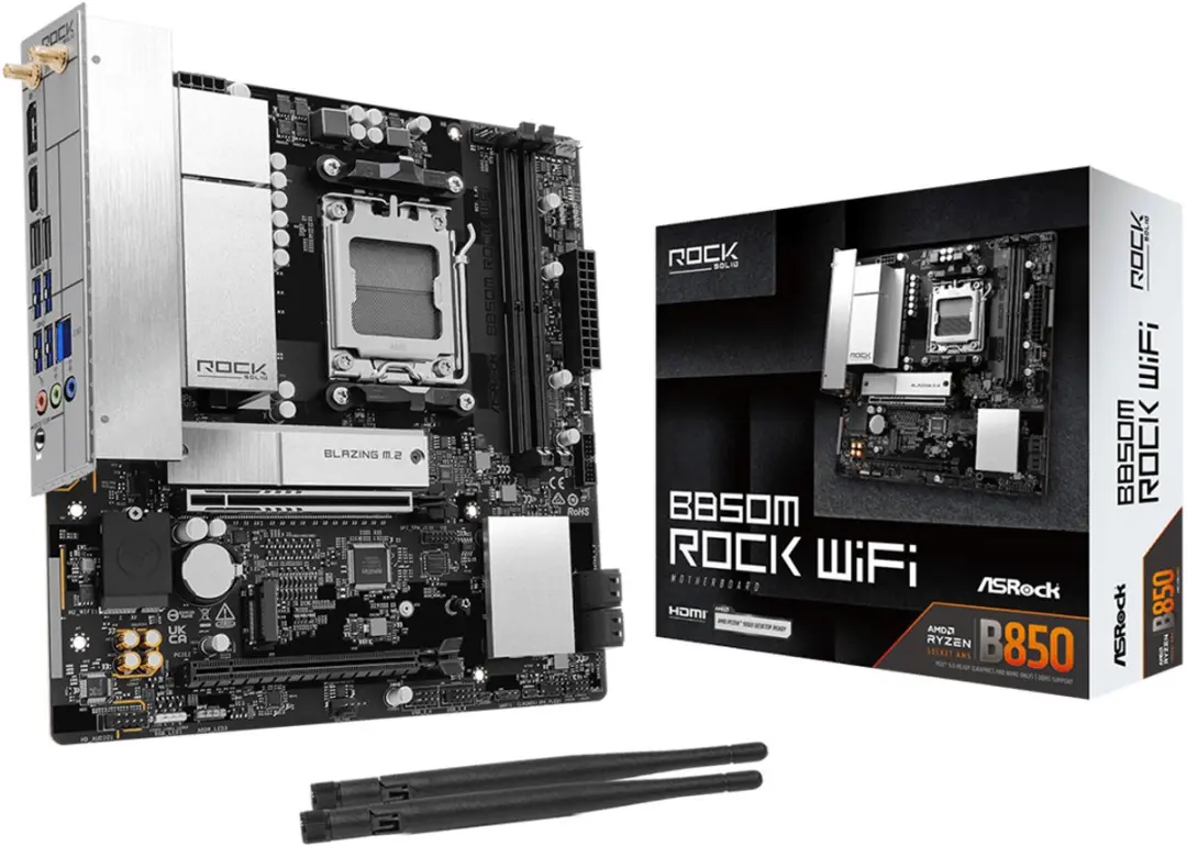 ASRock B850M Rock WiFi 90-MXBU70-A0UAYZ Moederbord