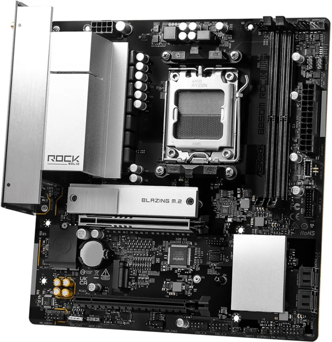 ASRock B850M Rock WiFi 90-MXBU70-A0UAYZ Moederbord - afbeelding 4 van 6