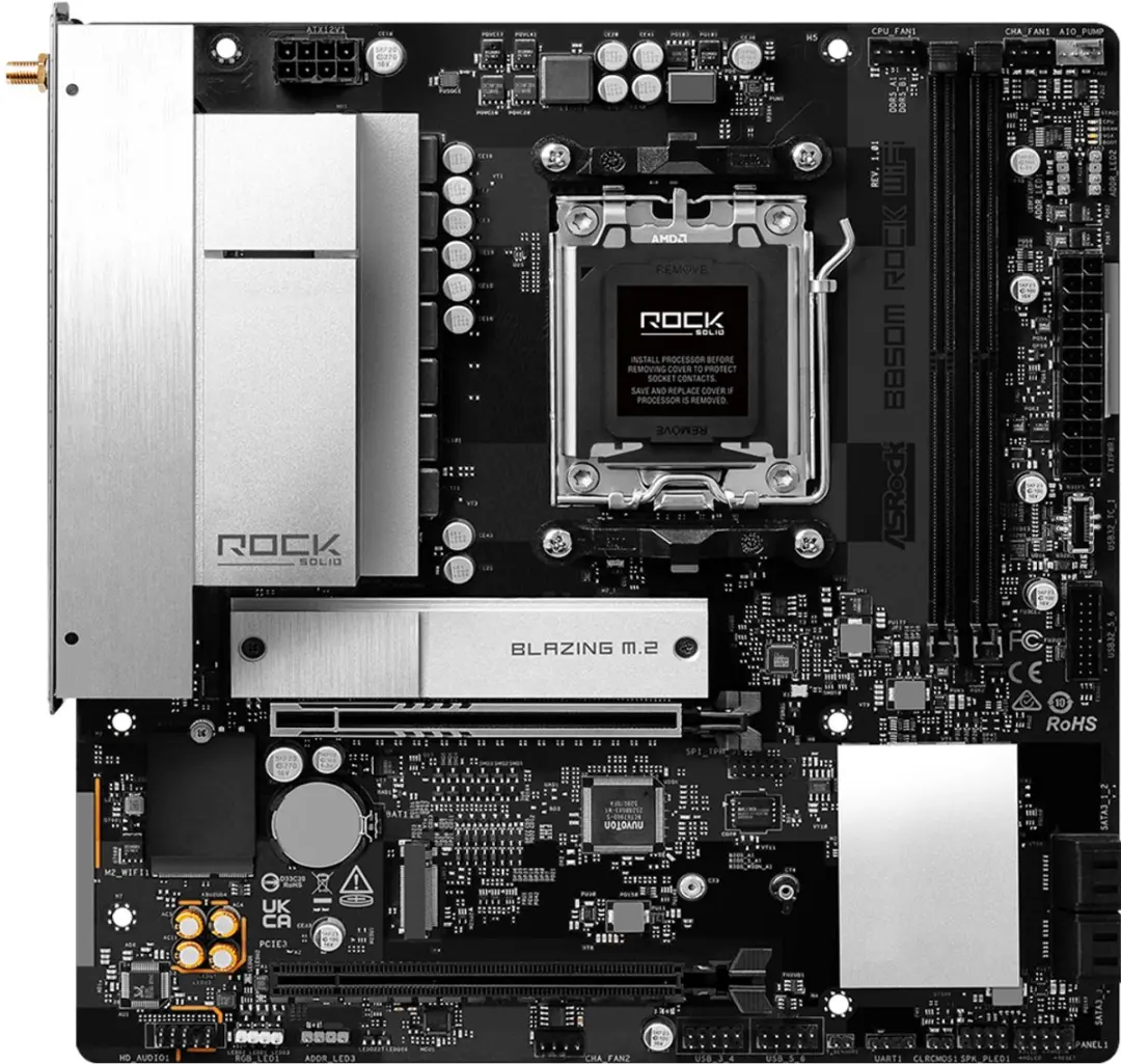 ASRock B850M Rock WiFi 90-MXBU70-A0UAYZ Moederbord - afbeelding 6 van 6