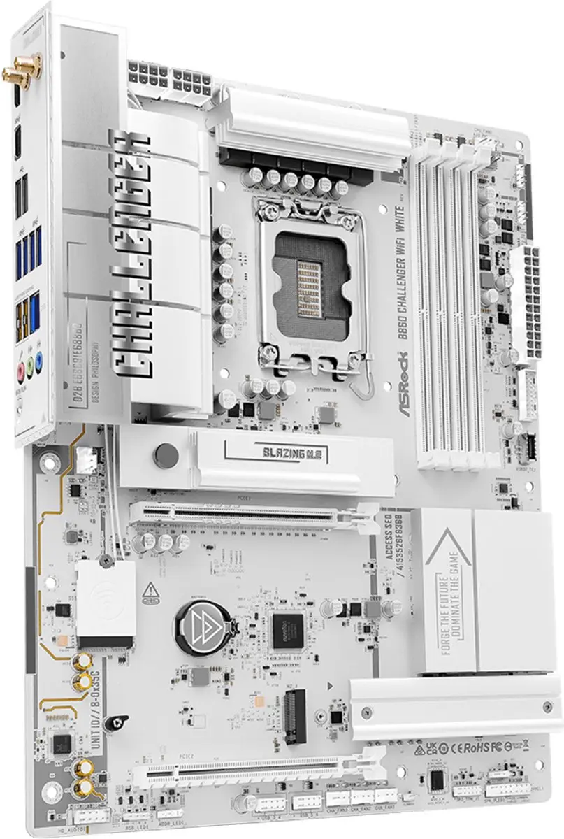 ASRock B860 Challenger WiFi 90-MXBUB0-A0UAYZ Moederbord - Wit - afbeelding 5 van 6