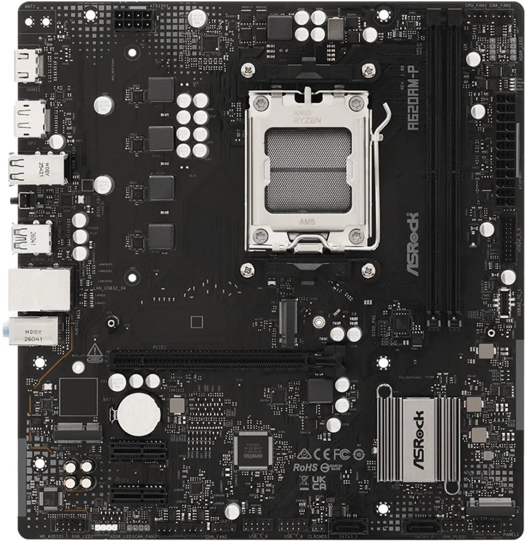 ASRock A620AM-P 90-MXBVJ0-A0UAYZ Moederbord - afbeelding 6 van 6