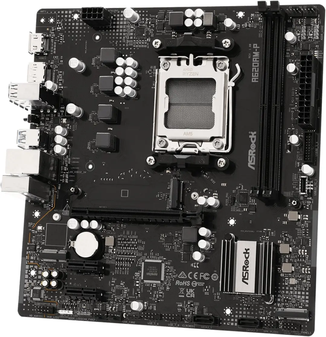 ASRock A620AM-P 90-MXBVJ0-A0UAYZ Moederbord - afbeelding 5 van 6