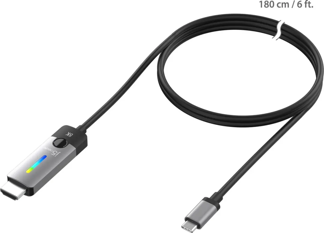 j5create JCC157-N USB-C naar HDMI Kabel 1.80m - Ruimtegrijs - afbeelding 3 van 6