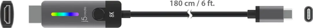 j5create JCC157-N USB-C naar HDMI Kabel 1.80m - Ruimtegrijs - afbeelding 4 van 6