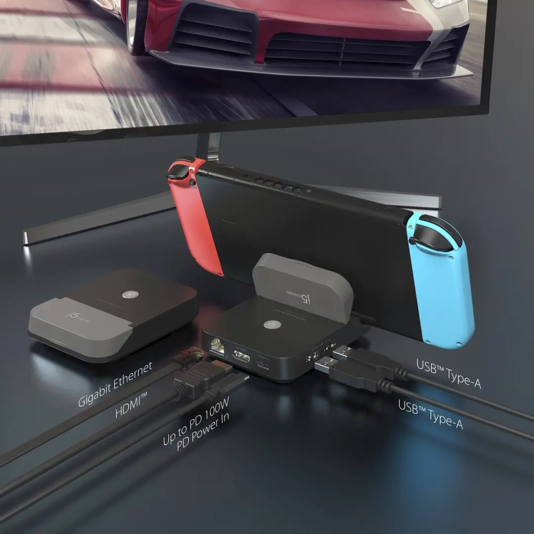 j5create JCD620-N Mini Dockingstation Nintendo Switch - Zwart - afbeelding 5 van 6