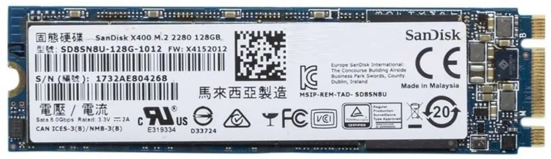 SanDisk X400 128GB M.2 2280 SATA III