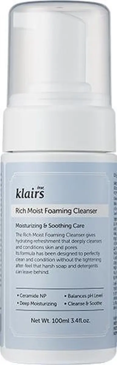 Klairs Rich Moist Foaming Cleanser 100ml - afbeelding 6 van 6