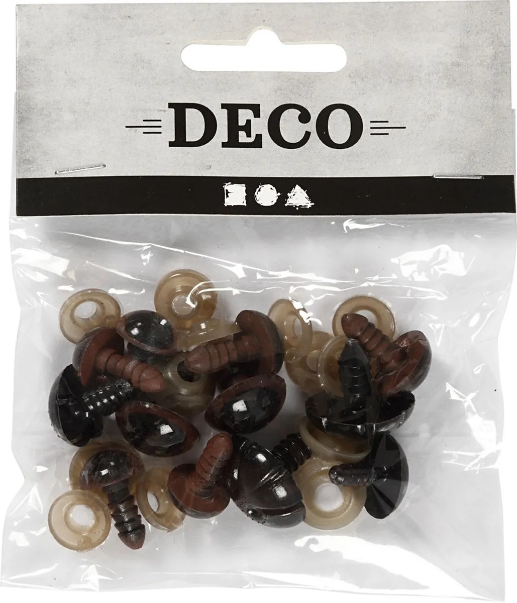 Creativ Company Creotime Teddybeer Ogen en Neuzen - Assorti