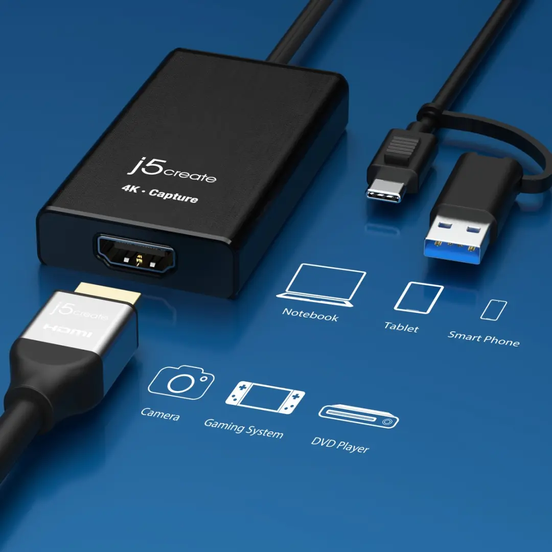 j5create JVA11-N 4K HDMI Capture-adapter - Zwart - afbeelding 3 van 6