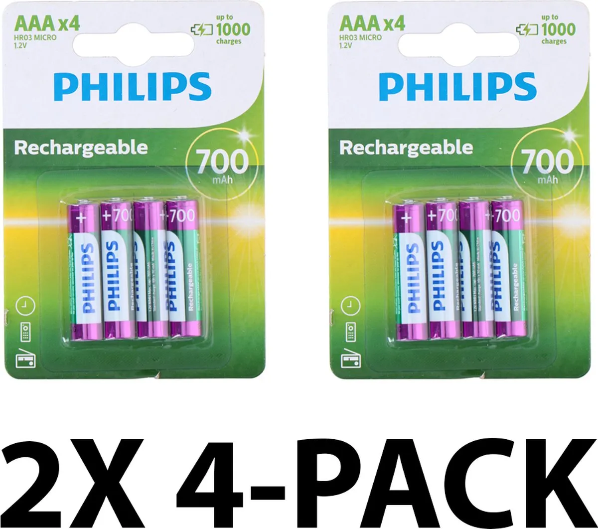 Philips AAA Oplaadbare Batterijen 700mAh