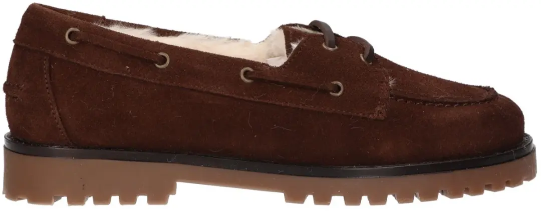 La Strada Mocassin Met Bont Bruin Suede