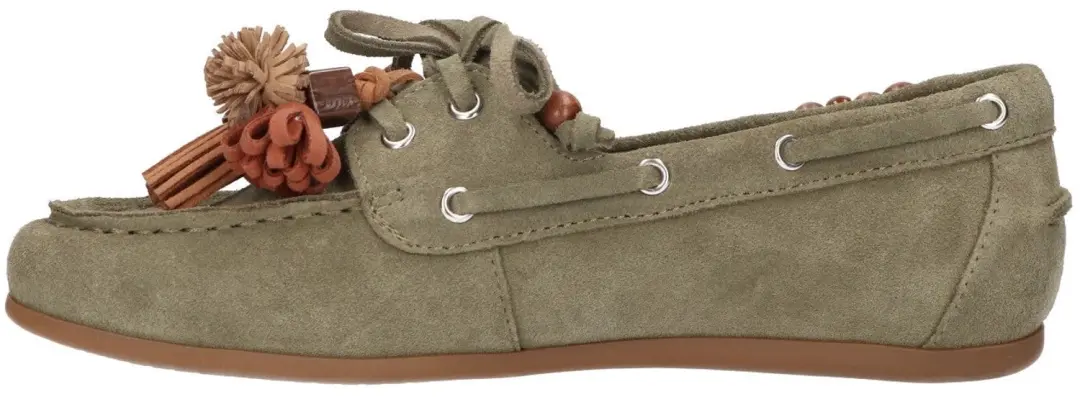 La Strada Mocassin Olijfgroen Leer