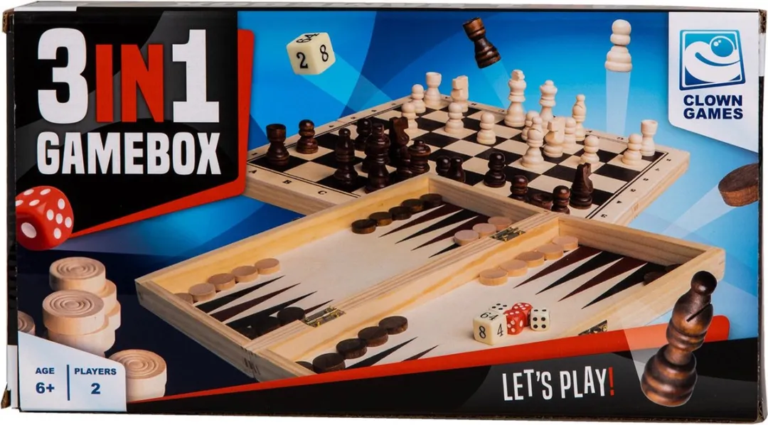 Clown Games - 3-In-1 Spellendoos - Hout