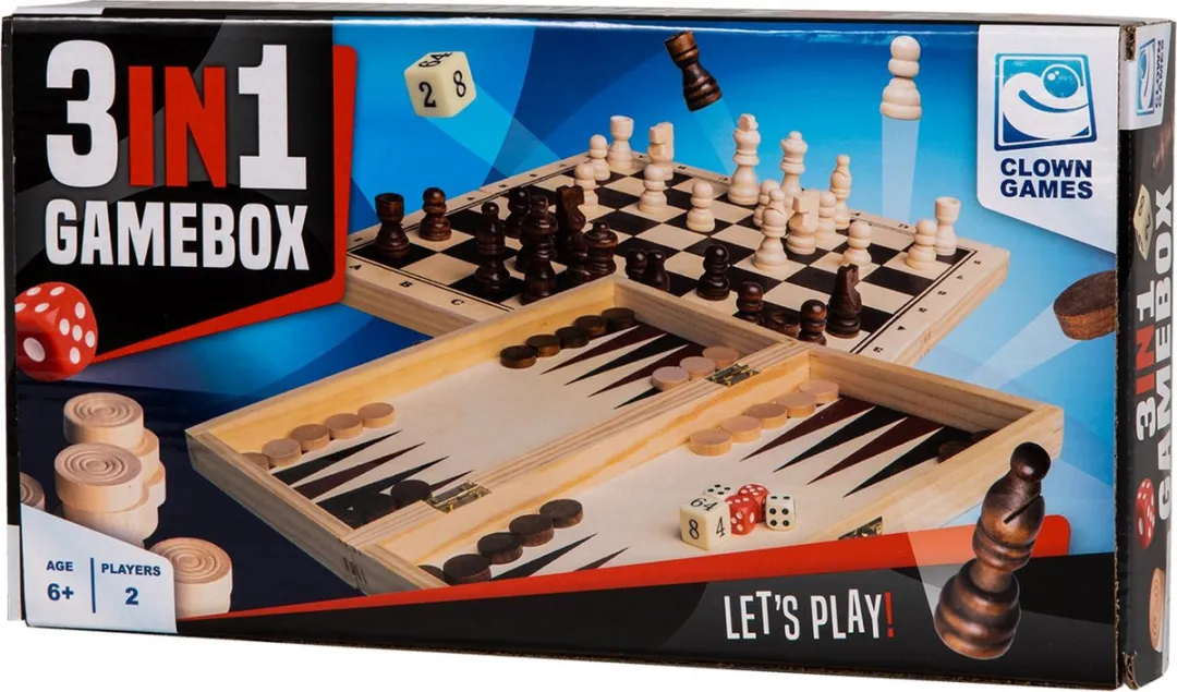 Clown Games 3-in-1 Spellendoos Hout - afbeelding 6 van 6