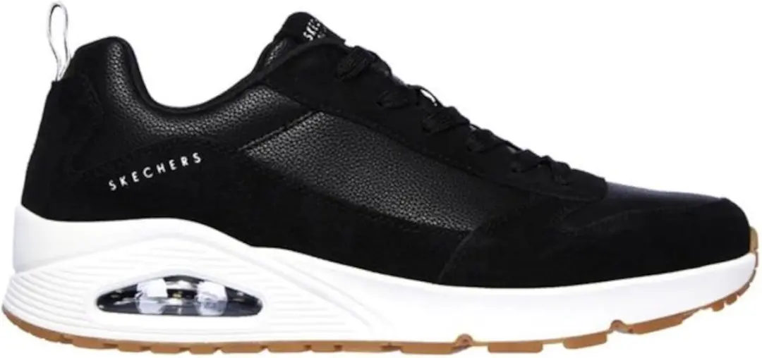 Skechers UNO Stacre Heren Sneakers - Zwart/Wit - 45 - afbeelding 3 van 6