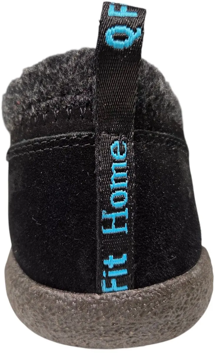 Q-Fit Bern 4 Nubuck Gesloten Heren Pantoffels - Zwart - afbeelding 3 van 4
