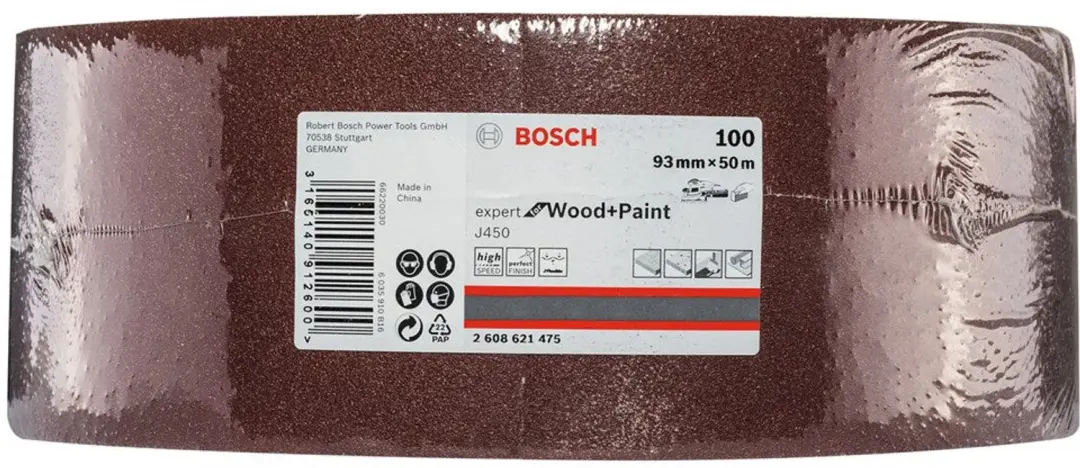 Bosch J450 Schuurrol 2608621475 - 93mm x 50m - K100 - afbeelding 2 van 3