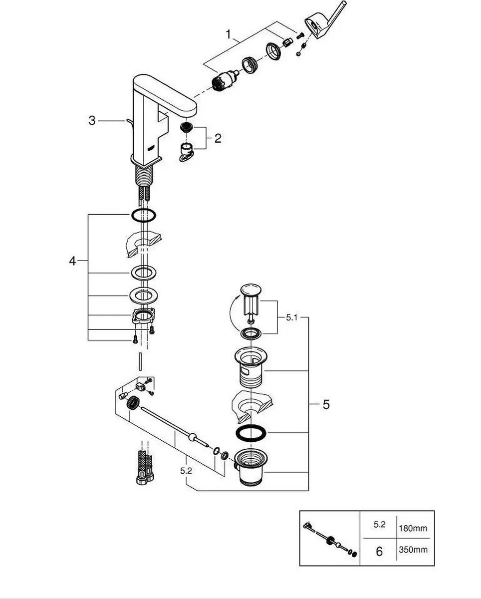 GROHE Plus Waterbesparende Wastafelkraan - maat m - draaibare uitloop - met waste - supersteel - 23871DC3