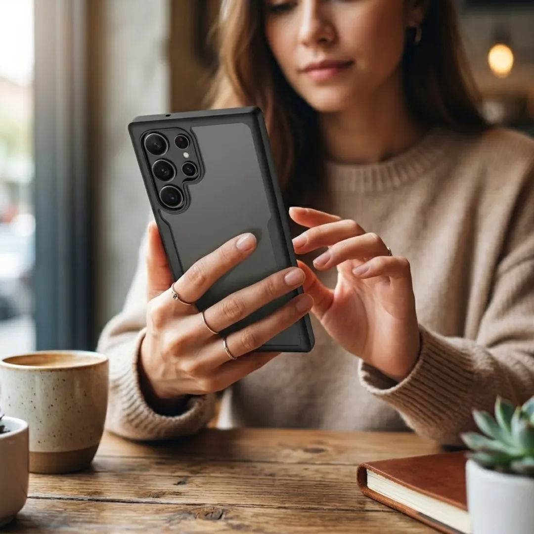 NUVEX Telefoonhoesje S25 Ultra - Zwart Transparant
