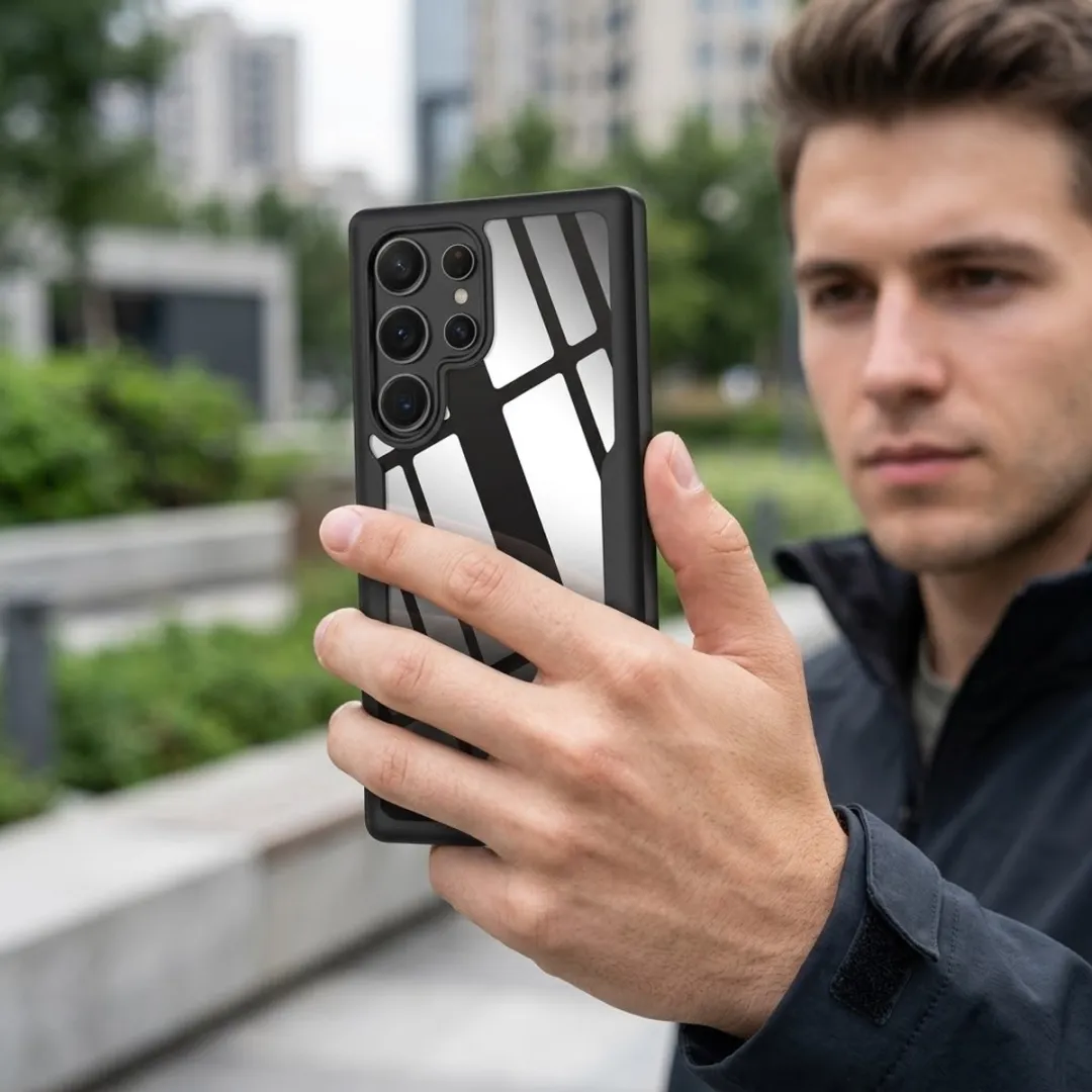 NUVEX Telefoonhoesje S25 Ultra - Zwart Transparant