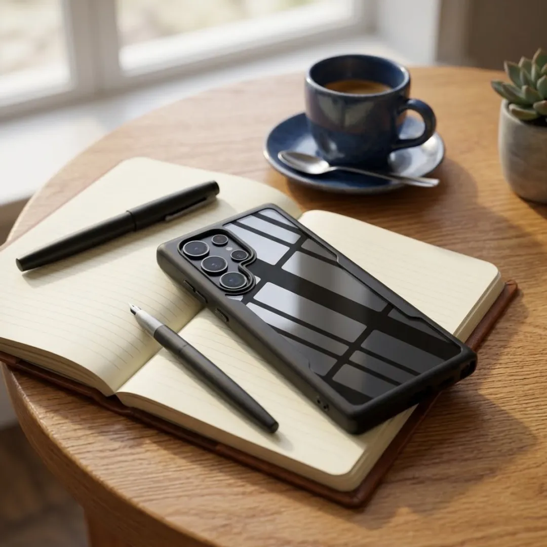 NUVEX Telefoonhoesje S25 Ultra - Zwart Transparant