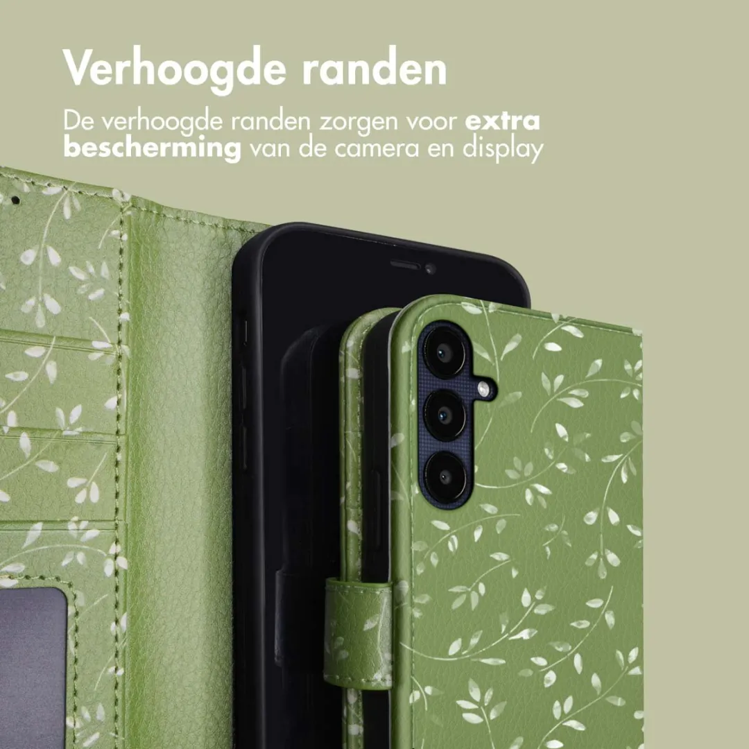 Imoshion Galaxy A35 Hoesje Green Flowers - 3 Pasjes
